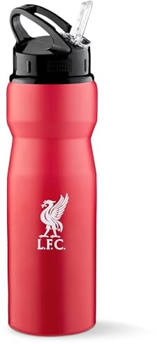 Liverpool FC Metall Trinkflasche mit Strohhalm 750ml Auslaufsicher Sport Trinkflasche Gym Water Bottle - Fußball Geschenke