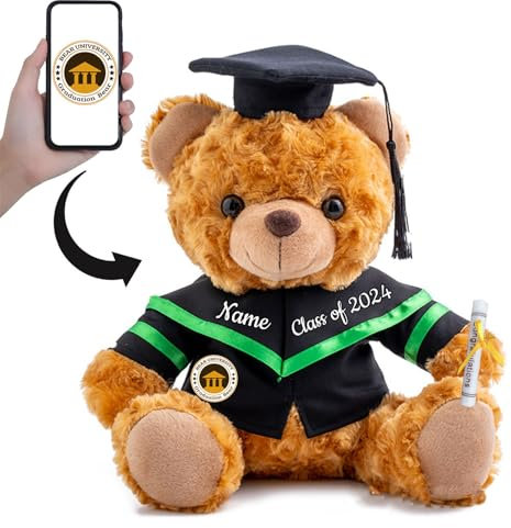 ADORSUN Personalised Graduation Teddy Bear 2024, Graduation Gifts for Him & Her with Text+Photo, Graduation Bear as Personalised Graduation Gifts for Girls/Boys Graduation Day 2024 (8-IN-Text+Image)