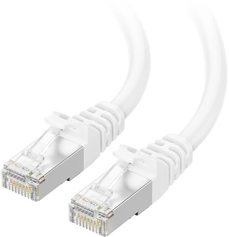 Cable Matters 10Gbps Snagless Shielded Cat6A Ethernet Cable 75 ft (SSTP, SFTP Shielded Ethernet Cable, Shielded Cat6 Cable, Cat 6 Shielded Network Cable) in White