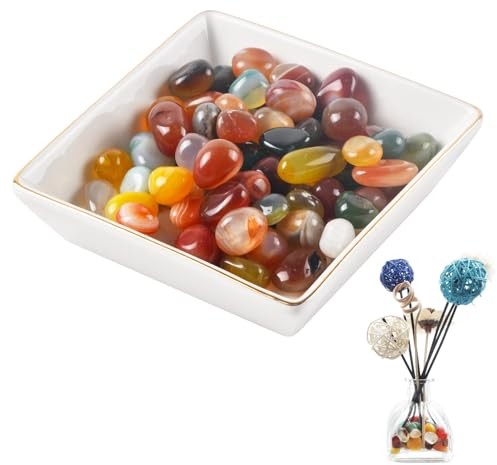 volumoon 50 Pietre semipreziose di Agata, 150 g Pietre Pietre Naturali, Kit Oltre 50 Pezzi Mini Pietre Naturali Varie, Cristallo burattato Pietre,Gemme Colorate Naturali per Bambini Decorativi