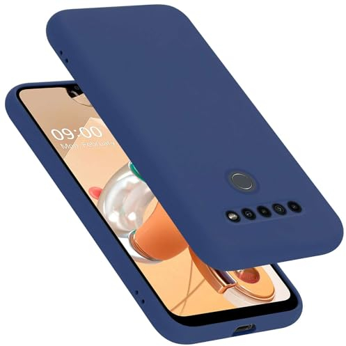 Cadorabo Hülle kompatibel mit LG K41S Hülle Silikon Handyhülle für K41S Case aus flüssigem Silikon- Kratzfeste und stoßfeste dünne TPU Schutzhülle - Liquid BLAU