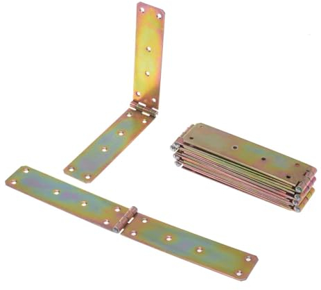 Aqbau® 10er Set Kistenband Scharnier 40 x 300mm aus feuerverzinkt, Schwerlastscharnier, Tischbänder, Gerollte scharniere klappbar, Möbelscharniere, Kistenscharnier, Robuste Türscharnier