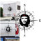 Rakelfix Kompass Che Freiheitskämpfer Che Guevara Kolumbien Kopf Aufkleber freie Größe&Farbe Auto Camper Wohnmobil Caravan Autoaufkleber Wohnwagen Sticker Kompassrose