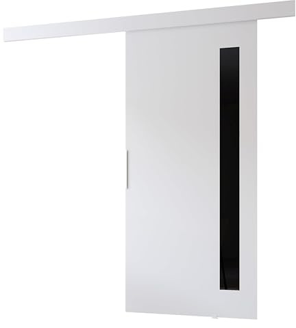 MINIO go for it - Schiebetür Komplettset CLEAN G Schiebetüren 96 cm Breit | Wandmontage, Schiebetürsystem, Zimmertüren - Weiss Matt