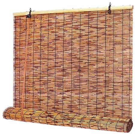 Bambusrollos Fenster Bambus Rollo Jalousien Wetterfest 140 150 160 Breit Outdoor Bambus Raffrollo Holzrollo für Terrasse Balkon Garten Sonnenschutzrollos Bambus Rollo Blind ( Color : Hoch 135cm , Size