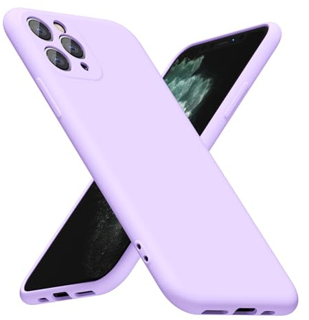LoeoeL for iPhone 11 Pro Max Phone Case Silicone, Minimalist Ultra Thin Slim Soft Rubber Gel Solid Color Matte TPU Cute Case for Women Men, Girly Plain Aesthetic Design & Camera Cover, Purple Lavender