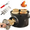 QUTBAG Parrilla de Barbacoa portátil, Parrilla de Gas doméstica con Parrilla de cajón, Horno de Barbacoa de Acero Inoxidable Antiadherente, Plancha sin Humo para Pastel, Batata, brochetas de Pollo B