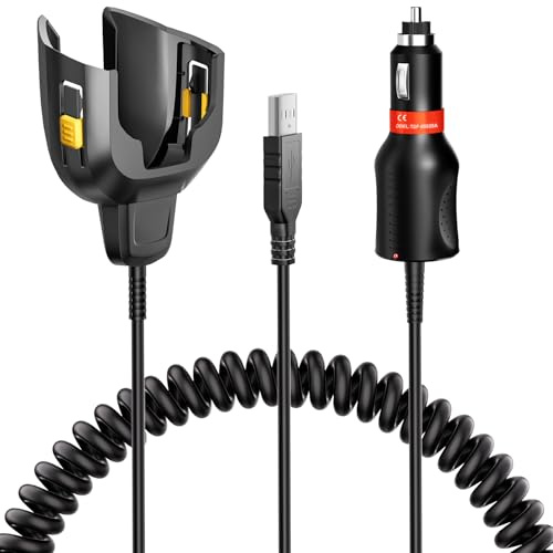 EXCEPOWER 2-in-1 Car Charger Cable for Zebra Symbol TC77 TC70 TC72 TC75 TC70X TC75X TC700H TC700K TC77HL TC720L Barcode Scanners - Dual Auto and USB Charging Ports - CHG-TC7X-CLA1-01