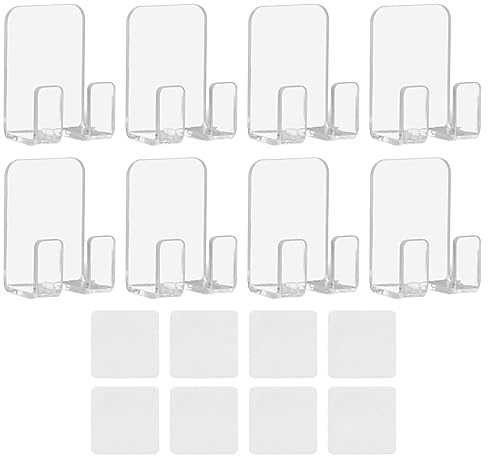 Apexare 8 transparente Klebehaken für Badezimmer, selbstklebender Saugnapf, Rasiererhalter für die Dusche, bohrfreie Klebehaken für Duschwand, langlebige Badezimmerhaken für