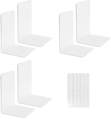 HENGBIRD Lot de 4 serre-livres en acrylique transparent - Convient pour l'école, la maison, le bureau, la bibliothèque, la chambre et l'organisation de bureau