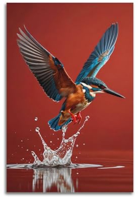 ZZLFLY Tier-Poster, Motiv: Eisvogel, dekoratives Gemälde, Leinwand, Wandposter und Kunstdruck, moderne Familienschlafzimmer-Dekoration, Poster, 30 x 45 cm