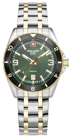 swiss alpine military Herren Uhr Analog Quarz 7034.1 Edelstahl