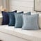 MIULEE 4er Set Kordsamt Kissenbezüge Weich Dekokissen Dekorativ Kissenbezug Modern Kissenhülle Sofakissen Zierkissen Couchkissen für Wohnzimmer Schlafzimmer Blau Serie 40x40 cm