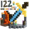 122 Stück Magnetische Bausteine, Build-Magnetwelt-Set, Magnetic Building Blocks, Bausteine Set Weihnachten für Jungen und Mädchen im Alter von 3 4 5 6 7 8, Kreative Spielzeug ab 3 Jahren für Kinder