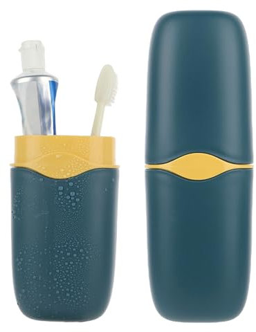 1 Stück Reise-Zahnbürstenbecher-Etui, Zahnbürsten-Reise-Etui, Zahnbürsten Etui Reise Set, tragbares Geschäftsreise-Zahnbürstenetui, tragbares Zahnbürsten-Etui aus PP, Kreativer Zahnputzbecher(Blau)