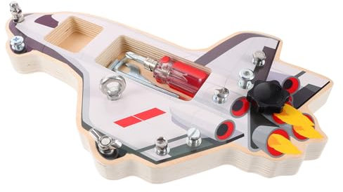 JOINPAYA 1 Set Von Interessanten Lernspielzeugen Für Holzspielzeug Mit Busybord Interaktives Form Eines Raumschiffs Fördert Die Feinmotorik Und Kreativität Für Kleinkinder Ab 2