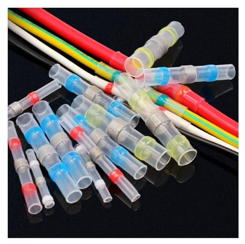 BKGWCSOR Welding Ring Heat Shrink Terminal, IP67 Waterproof, Electrical Equipment Connection Heat Shrink Tube, Wire Connector Terminal(50pcs-Colour-Bag)