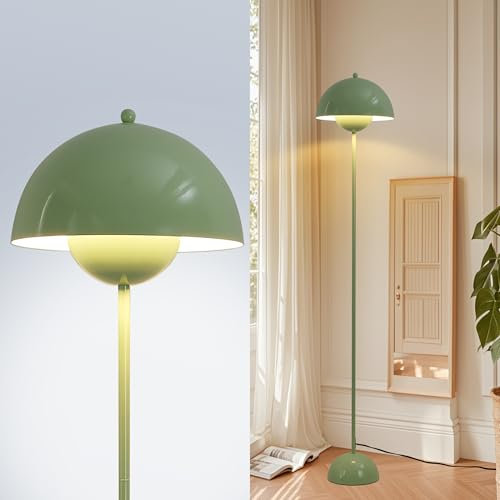 SUNLLOK Moderne Industrie LED Stehlampe Stehtischlampe - Vintage Eckregal Bett Leselampe Steh Schreibtischlampe - Tageslichtlampe Standleuchte Deko für Wohnzimmer Schlafzimmer (Hellgrün, fassung e27)