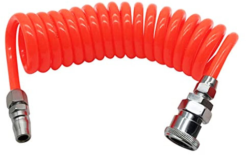 Housoutil 3m Flexible Pu-rückstoßluftschlauch Einziehbarer Kompressorschlauch Für Druckluftwerkzeuge Lang Robust Und Widerstandsfähig Passt Für Luft Und Wasseranwendungen