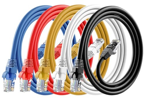 ANLINK Cat6 Ethernet Cable, 5-Pack 1M/3ft in Multi-Color, Cat 6 Cable RJ45, LAN, 24AWG UTP, Network, Patch, Internet Cable (1 Meter/3 feet, 5 Pack)