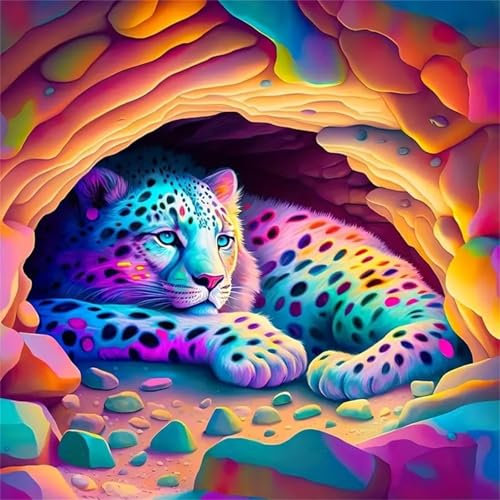 1000 Teile Puzzle für Erwachsene mit Bunter Leopard Puzzles, EIN Herausforderndes Rätsel, 1000 Puzzles für Die Ganze Familie, DIY Kunst Puzzle Home Dekoration Geschenke