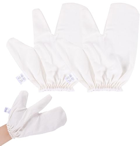 2pcs Massage Gloves, Mulberry Raw Silk Exfoliating Bath Shower Gloves Dry Brushing for System Massage Clean Dead Skin Enhance Skin Texture