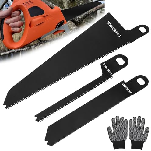 3PCS SSB229CT SSB152FT SSB135CT Saw Blades, Steel Metal Reciprocating Saw Blades Compatible with Black and Decker Scorpion Saws Blade for Wood, Plastic, Hardwood and Steel Pipe Cutting (Black)