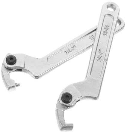 LIFKOME 2pcs Water Meter Adjustment Tool Water Meter Hook Nut Extractor Spanner Silver