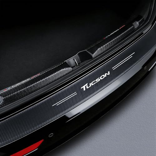 WENINETIES Ladekantenschutz Kofferraum für Hyundai Tucson 2026 2025 2024-2015 Zubehör, Kohlefaser Stoßstangenschutz - Auto Zubehör Heck Rear Bumper