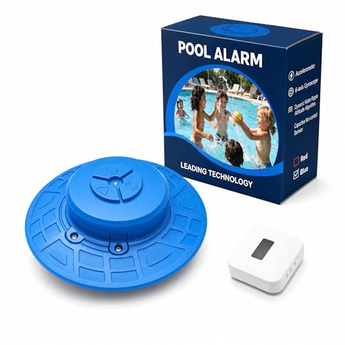 Allarme per piscine interrate e fuori terra con ricevitore interno remoto - Allarme di sicurezza per piscina galleggiante, sensibilità regolabile, spegnimento automatico e veglia, protezione per