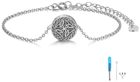 YFN Keltische Knoten Urnen Armband Sterling Silber Asche Armband Creme Keepsakschmuck für Damen Herren