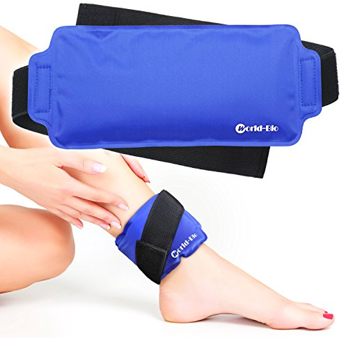 Poche de Glace Réutilisables avec Sangle Élastiques pour Blessures, Sac Gel Compresse Froide Chaude pour Cheville, Genou, Poignet, Coude, Réduire de l'enflure, des Douleurs Articulaires et Musculaires