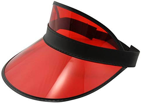 Freak Scene Retro Schildkappe - Sun Visor Cap - 80s Poker Visier Mütze - Farbe: rot-schwarz