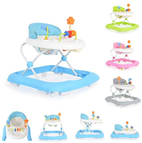 Cangaroo Walker EKO Lauflernhilfe für Babys mit fröhlichem Spielecenter für Baby ab 6 Monaten, blau