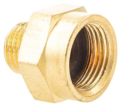 tecuro Messing Reduzierverlängerung 1/4 x 3/8 Zoll Flachdichtend mit EPDM-Dichtung für Sanitärinstallation