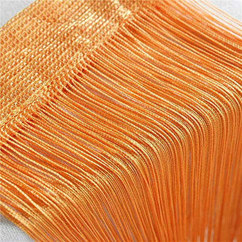 GLITZFAS Vorhänge 100 x 200 cm Fadengardine Fadenvorhang Wandvorhang Schaufensterdekoration, Dekorative Gardine Raumteiler Fliegenschutz für Hochzeit, Café, Restaurant (Orange)