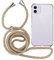 MyGadget Funda para iPhone 11 - Carcasa con Cuerda en Silicona TPU Suave con Cordón - Case y Correa Adjustable - Rainbow