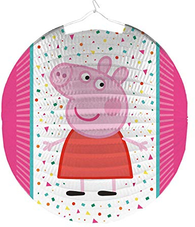 Amscan 9907262 - Lampion Peppa Pig, Papier, 25 cm, Laterne, Dekoration, Kindergeburtstag, Rose