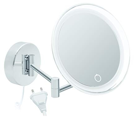 Libaro LED Kosmetikspiegel Siena Vergrößerungsspiegel 7 Fach Wandmontage Dimmerfunktion Auto-Off (mit weißem Kabel)