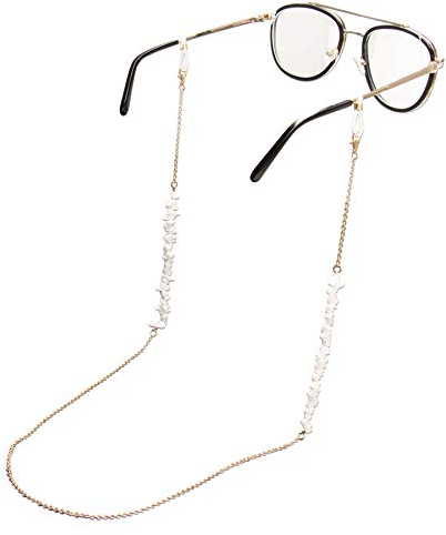 Alpenflüstern Brillenkette Steine - Sonnenbrillenkette, Maskenkette, Kette für Sonnenbrille (weiß) DHK288