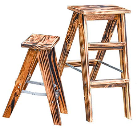 CGF- High Stool Sgabelli con Gradini Gradino Sgabello Scala in Legno Sgabello 3 gradini Pieghevole Multifunzione Sgabello-Scaffale Scala Libreria Cucina di casa, capacità 300 libbre
