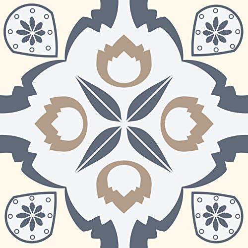 Traditional Modern Art Tile transfers Stickers Peel and Stick Room Wall Decor self Adhesive Vinyl Decals Kitchen Bathroom backsplash Vintage Victorian Moroccan Mosaic (6) Pack of 10