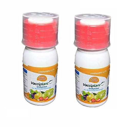 Induttore di difese vegetali Laminarin 4,5%, Vacciplant preventivo muffa, botrite, fuoco Batteriano, screziato o antracnosi. Trattamento 300 litri. 2 bombole
