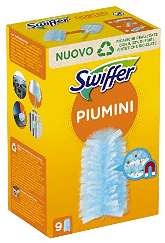 Swiffer Duster Capture Powder 9 Tücher zum Auffangen und Auffangen von Staub und Schmutz, ideal für Tierhaare, alle Oberflächen im Maxi-Format