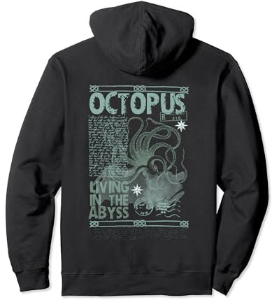 Octopus Sea Monster Retro Kraken Funny Gift Uomo Donna Felpa con Cappuccio