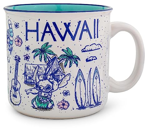 Disney Lilo & Stitch Hawaii - Taza de café grande para espresso, té, cacao, capacidad para 20 onzas