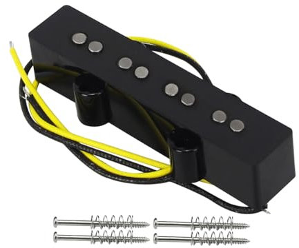 FLEOR Micro chevalet Alnico 5 JB Bass style ouvert Ton Vintage pour basse électrique style JB 4 cordes, noir