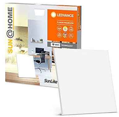 LEDVANCE SUN@HOME Deckenleuchte LED, WIFI Wandleuchte weiß 35W dimmbar, 3250 Lm, 2200-5000k, 60cmx60cm, CRI>95, Wand und Deckenleuchte mit Alexa, google, App steuerbar, Smart+ Planon Frameless Square