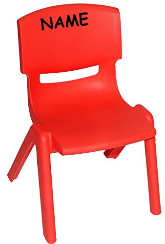 alles-meine.de GmbH Tisch & Stühle Sitzgruppe Artikel & Farbe frei wählbar Kinderstuhl - ROT - bis 100 kg belastbar/stapelbar/kippsicher - incl. Namen - für INNEN & AUß..