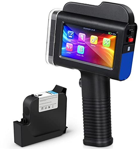 Impresora de inyección de Tinta portátil BENTSAI B35 de 1 Pulgada, Impresora de Caracteres Grandes, Altura de impresión de hasta 25 mm, Uso para Tinta solvente de Secado rápido y Absorbente de Agua.